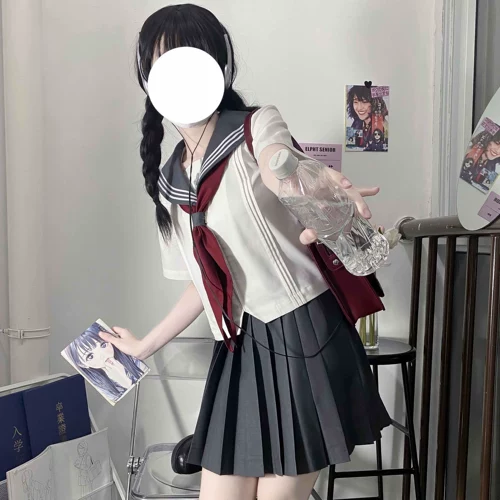 花见森 Японская оригинальная студенческая юбка в складку, весенний летний комплект