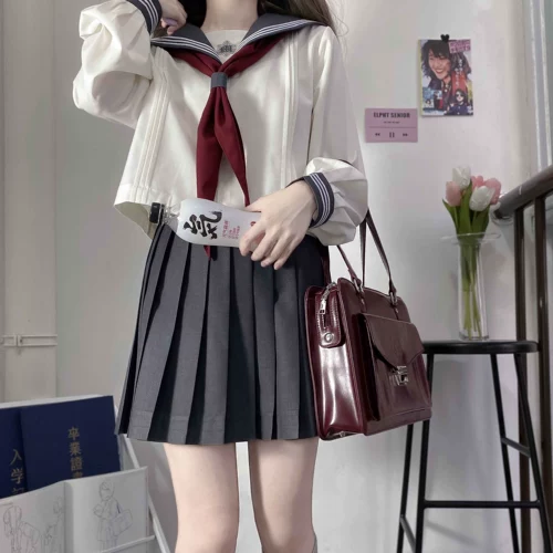 花见森 Японская оригинальная студенческая юбка в складку, весенний летний комплект