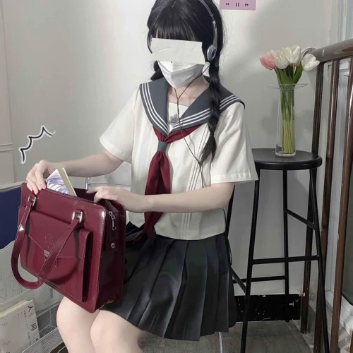 花见森 Японская оригинальная студенческая юбка в складку, весенний летний комплект