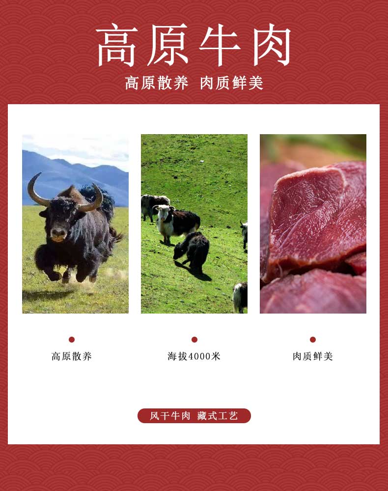 西藏特产 手撕牛肉干 500g 图2