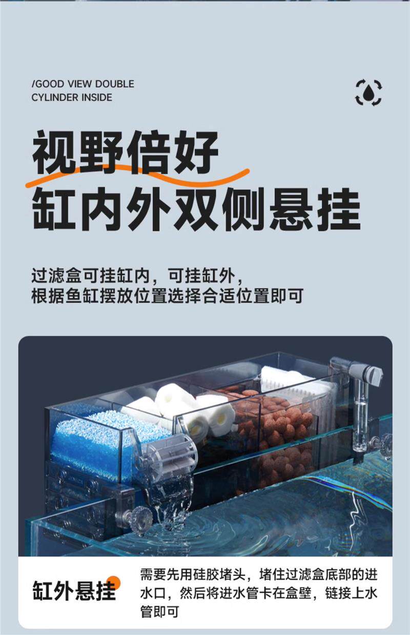 Аквариум 小型鱼缸氧气泵过滤器一体小循环水帮浦制氧机净水外置滴流盒过 Tibetan wool rabbits