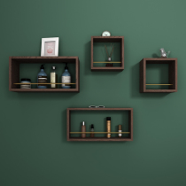 Freely combined lattice shelf North American Black walnut brass partition Bedroom wall can be customized