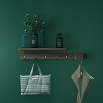 Hook hanger wall hanging wall black walnut coat rack Solid wood living room kitchen wall hanging partition