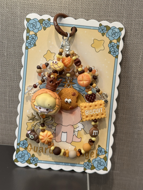 Authentic Dimoo Pineapple Bun Toast Series Phone Chain Pendant Keychain Beaded Handmade Heavy Craft Beads