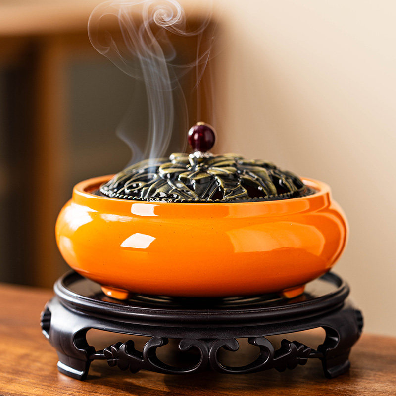 大号蚊香炉蚊香托盘香檀香炉香篆香架线香炉陶瓷家用室内熏香炉