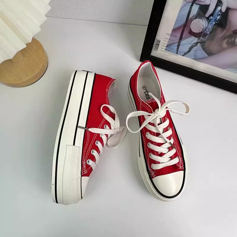 Allstar Converse Canvas Shoes for Women 2026 Spring New Thick-Soled White Shoes Versatile Casual Sports Sneakers for Women