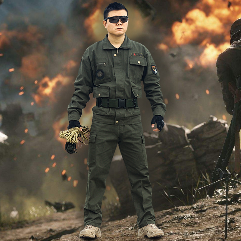 German Army Uniform 101 Air Drop Division Military Green Camouflay Clothing Plus Suede Thickened Winter Suit Special Soldier
