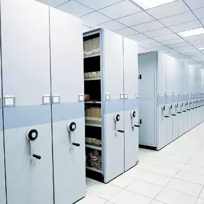 Intelligent dense rack Steel hand-cranked mobile medical record storage dense cabinet Electric rail voucher data bookshelf file cabinet