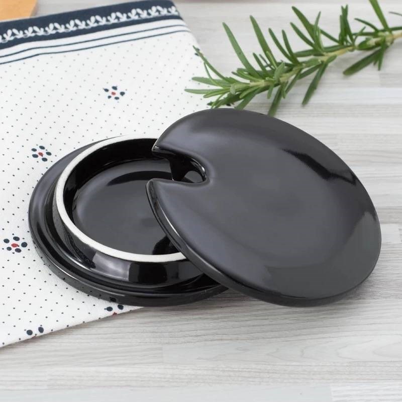 Creative, black and white mark lid ceramic cup lid circular lid cover general coffee cups lid bamboo lid