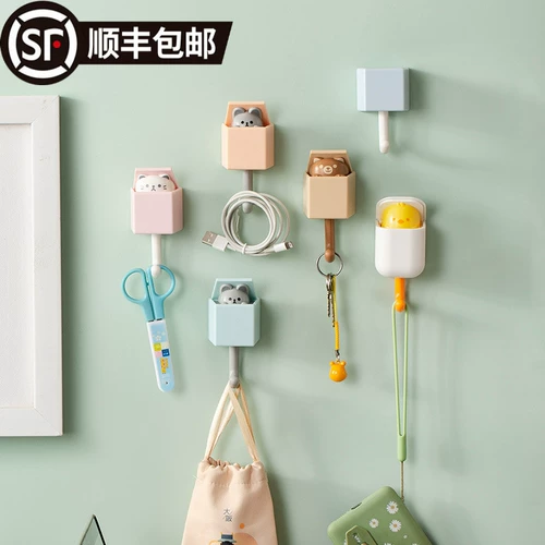 Donary Creative Cartoon Вытянутая прогрессивная кошачья крюк для девушки, милая сета, красная стена, подвесная крючок крючок