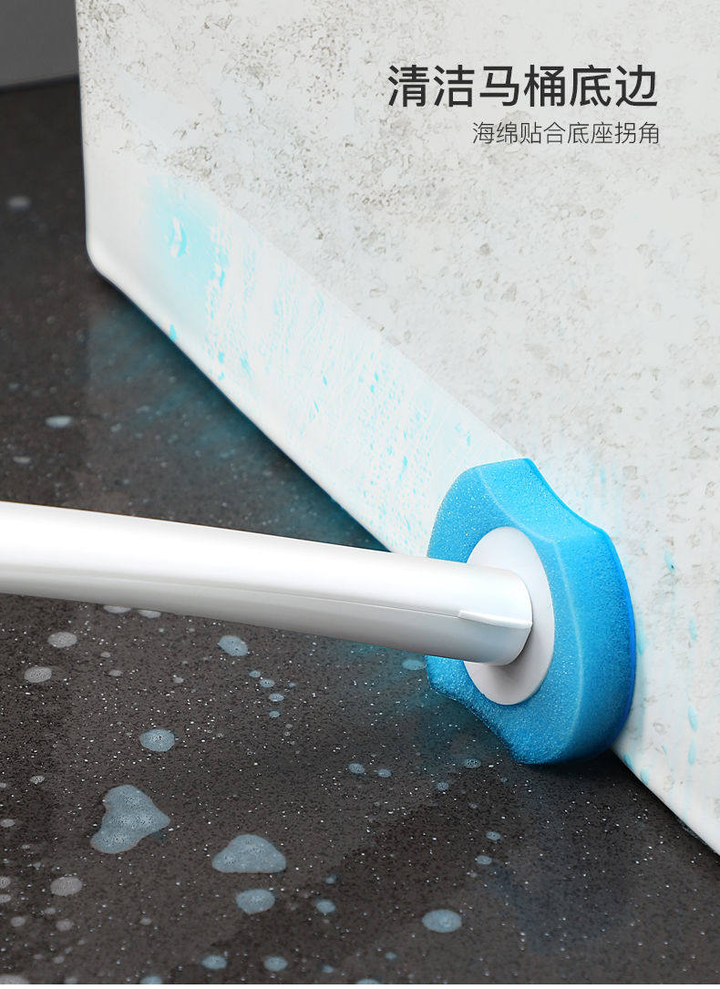 Одноразовые туалет щетки 一次性马桶刷套装无死角长柄家用厕所刷清洁片替换头卫生间免打孔