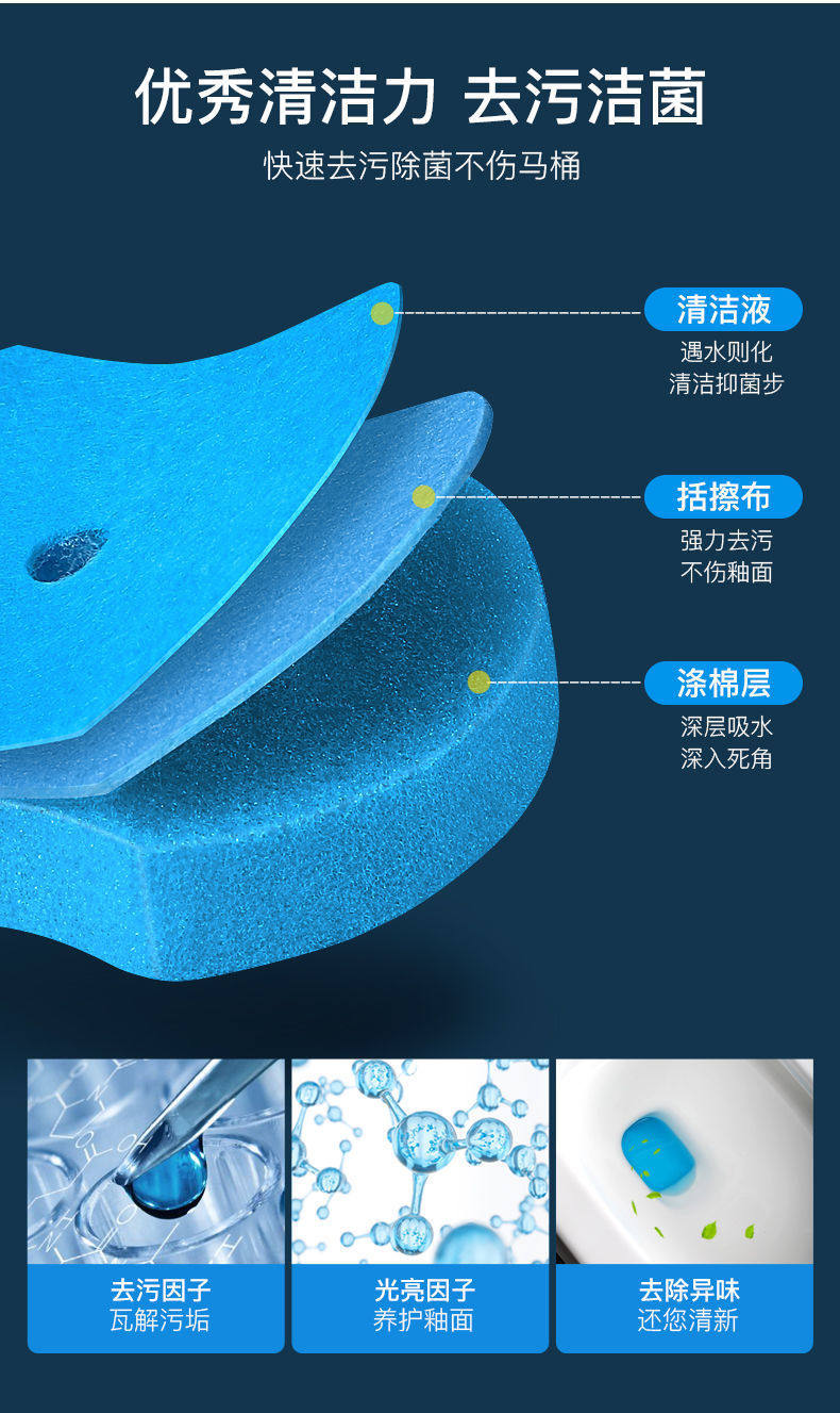 Одноразовые туалет щетки 一次性马桶刷套装无死角长柄家用厕所刷清洁片替换头卫生间免打孔