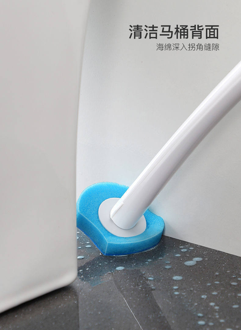 Одноразовые туалет щетки 一次性马桶刷套装无死角长柄家用厕所刷清洁片替换头卫生间免打孔