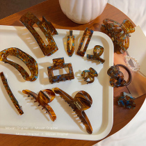 Gold Label Retro Brown Acetate Clip French Shark Clip High-end Hairpin Clip Hairpin Rubber Band Headwear Women