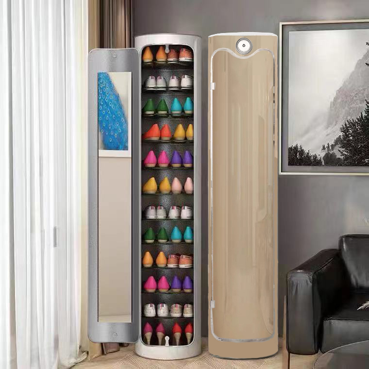 New 2022 smart germicidal disinfection round shoe cabinet shoe rack home doorway storage vertical mesh red-in-door cabinet