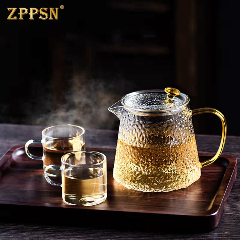 ZPPSN Japanese hammered glass teapot thickened small flower tea tea maker Household large capacity health tea pot