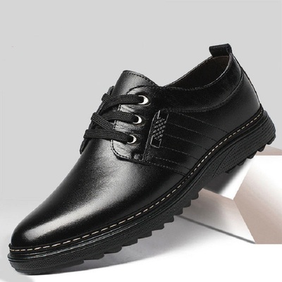 加绒新款鞋男士休闲秋季商务透气皮鞋