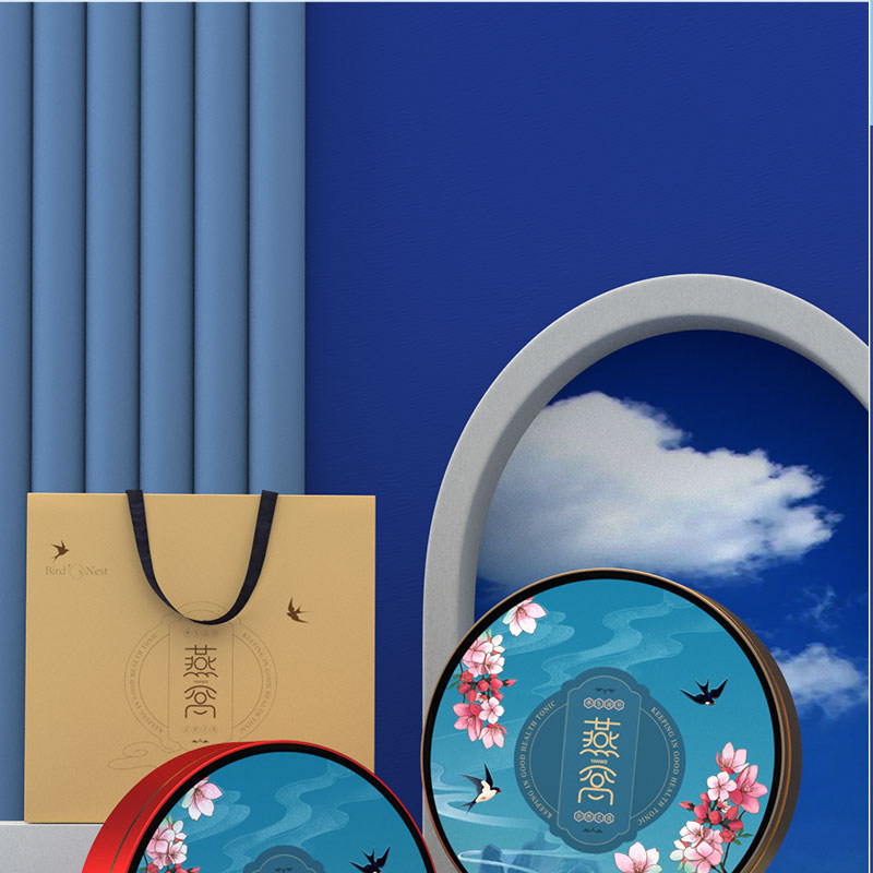 товар из китая 新款干盏燕窝包装礼品盒50克空盒250克圆形金边亚克力可定制现货 Core filled