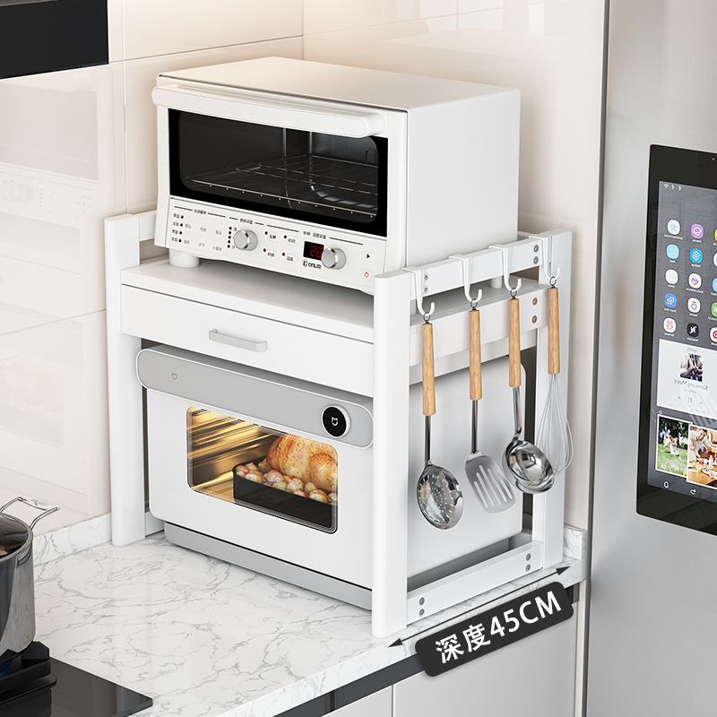 Kitchen Microwave Oven Rack Countertop Multifunctional Drawer-Type Storage Rack for Oven, Rice Cooker, Household Cookware Kitchen Microwave Oven Rack Countertop Multifunctional Drawer-Type Storage Rack for Oven, Rice Cooker, Household Cookware