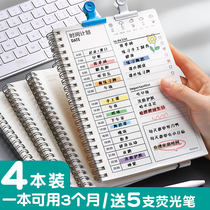 Day course this plan table Primary School students square planning daily middle school students self-discipline notebook daily plan clock-in timeline procrastination procrastination management postgraduate study calendar 100 days 365 pages month