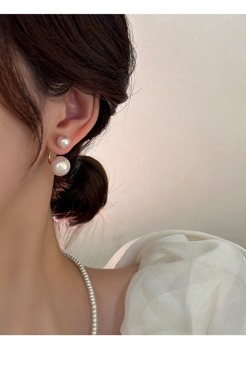 S925银针珍珠耳环女2025新款爆款气质耳钉小众设计感高级两戴耳饰详情9