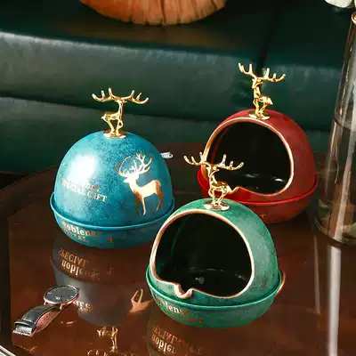 Living room personality Retro light luxury creative office simple atmosphere European luxury high-end large ashtray with lid