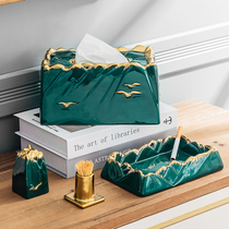 Modern Chinese living room small ornaments on the coffee table Three-piece set of practical creative light luxury office desktop decorations