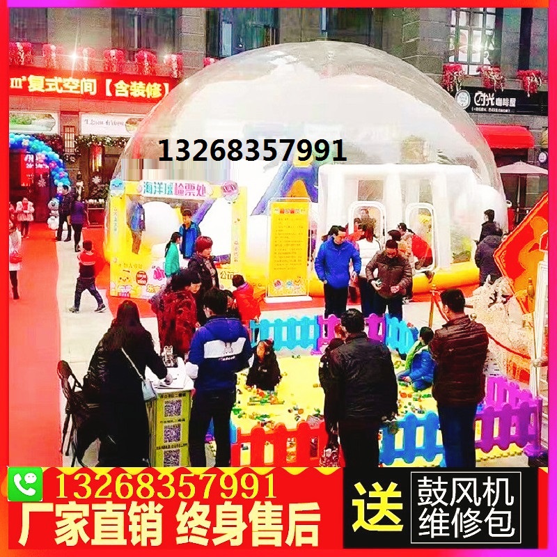 Outdoor Large Inflatable Crystal Palace Children's Playground Equipment Millions of Ocean Whale Bull and Bull Pig Island