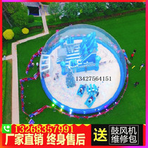 Outdoor Large Inflatable Blue Water Crystal Palace Slides Whale Pink Pig Beef Cattle Rats Island one million Ocean Ball Paradise
