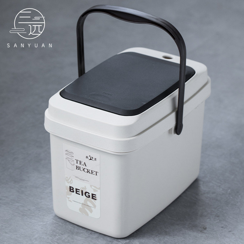 Three Far Modern Tea Water Barrel Refuse Plastic Tea Scum Drain Bucket Tea Tray Barrel Accessories Utilita Tea tea Road Home