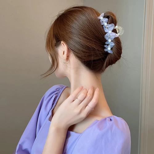 Заколка-крабик с бабочкой, летняя акула, заколка для волос, аксессуар для волос, простой и элегантный дизайн