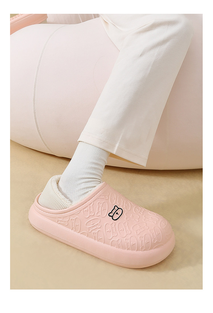 Отдых тапочки 男棉拖鞋冬季2025新款室内家用防水防滑袋后跟外穿羊毛衬里保暖棉鞋 Gan Shu