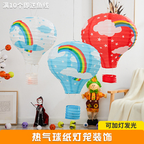 Halloween paper lantern hot air balloon lantern hanging ornaments kindergarten scene layout three-dimensional decoration pendant