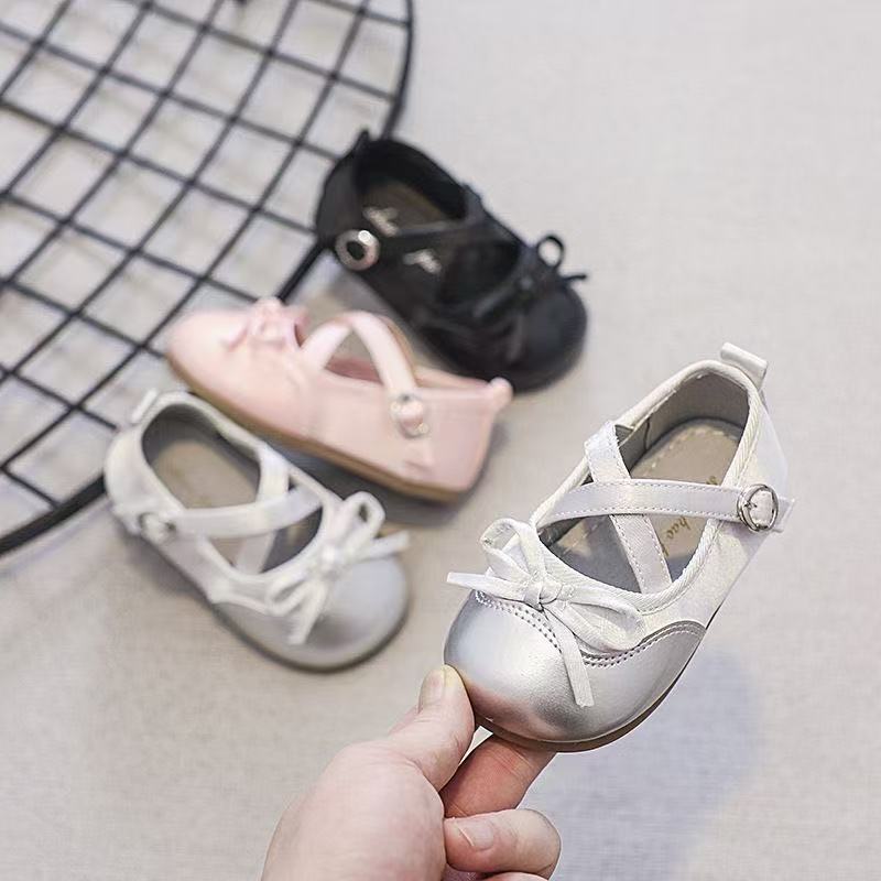 Summer Dance Shoes, Silver Girls' Princess Shoes, Infant Leather Shoes, Soft-Soled Breathable Single Shoes, Baby Toddler Shoes