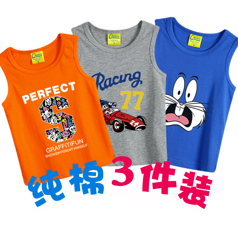 Childrens vest quần áo cotton mỏng boy mùa hè ở trẻ em quần áo trong cậu bé lớn áo thun bé trai không tay đáy mùa hè vẫy.