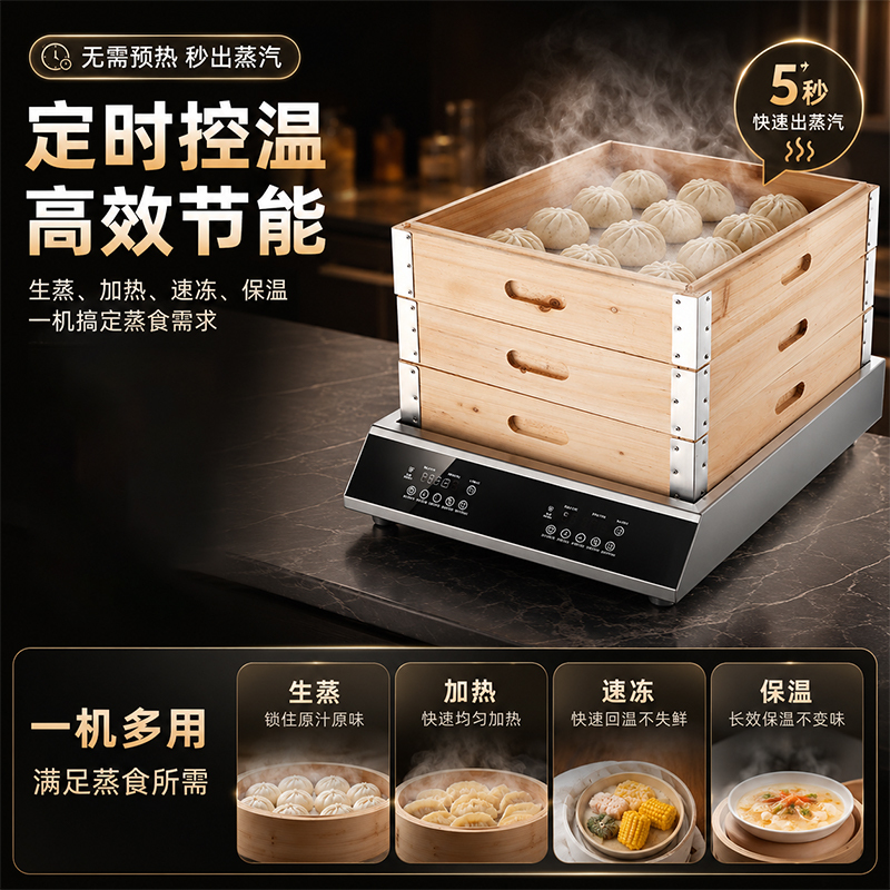Instant Steam Commercial Steamed Bun Oven Desktop New Intelligent Steamed Bun Maker Steamed Rice Cabinet Electric Steamer 2026 New Version Instant Steam Commercial Steamed Bun Oven Desktop New Intelligent Steamed Bun Maker Steamed Rice Cabinet Electric Steamer 2026 New Version