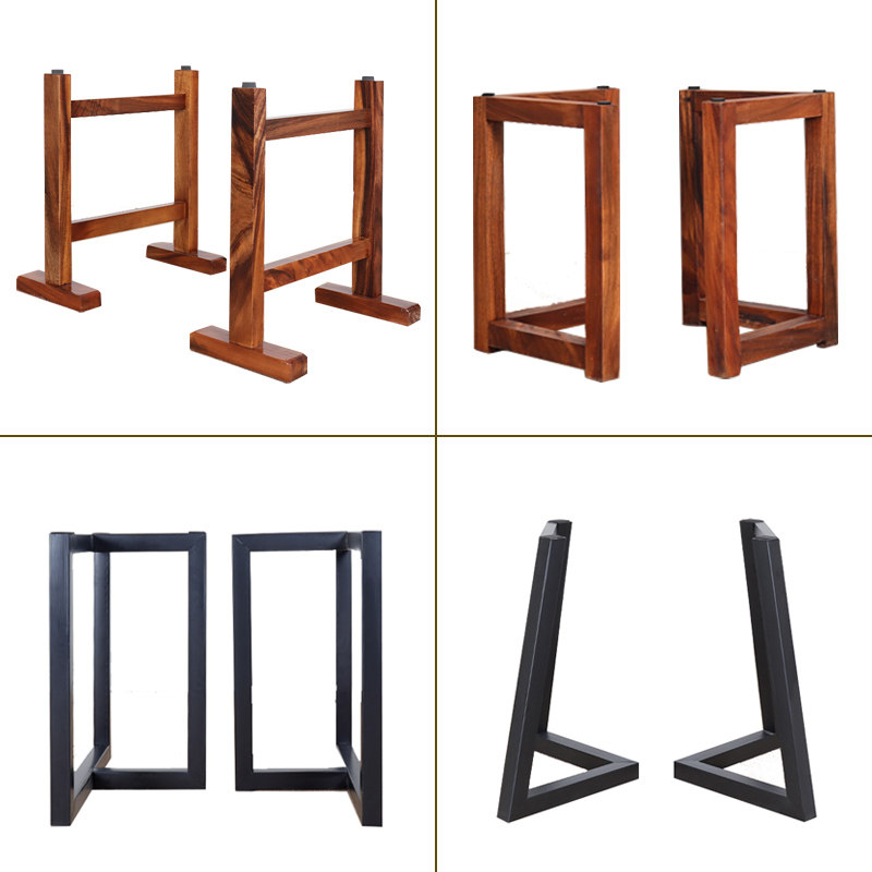 Custom-made new Wrought iron table frame I-word foot frame table leg bracket metal table feet table feet iron frame semi-leisure wood work