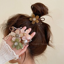 Cute and eye-catching ~ Simple acrylic flower headband high elastic rubber band womens hair tie ins thick hair tie