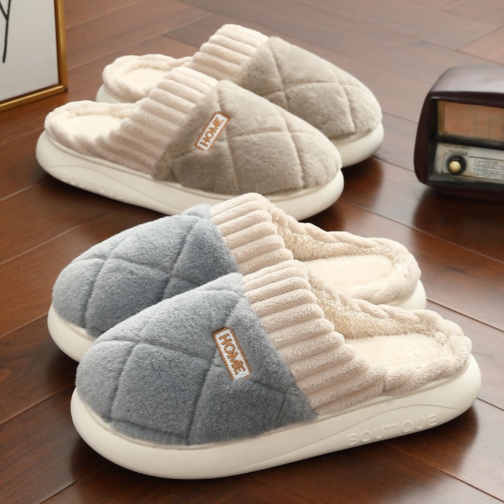 Cotton slippers men's autumn and winter outwear 2023 new home indoor non-slip thick bottom warm plush cotton tug men-Taobao