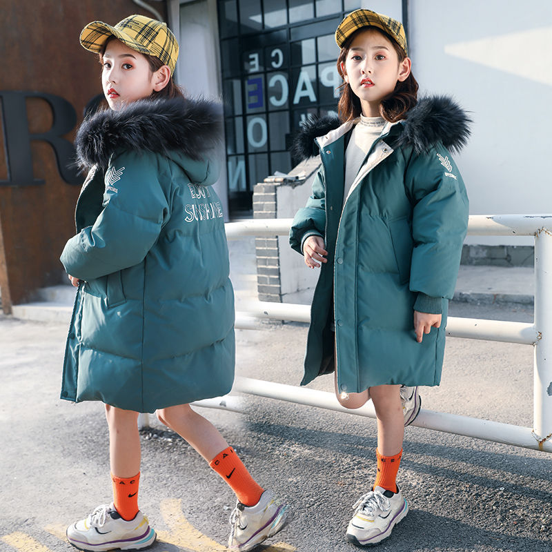 2019新款秋冬季女童装外套儿童中长款棉服女大童棉袄中大童潮棉衣