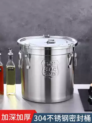 304 stainless steel cooking oil bucket thickened sealed bucket Household kitchen peanut oil bucket Milk bucket 50 kg wine bucket