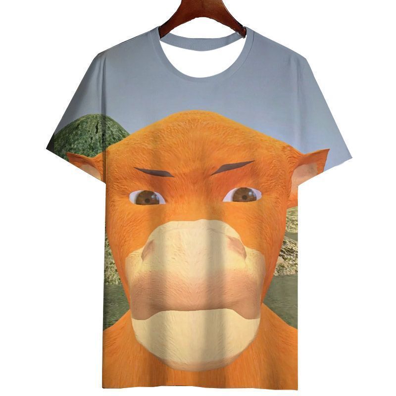 2026 New Hot Abstract Cow-Themed Movie 3D Printed Cow Image Short-Sleeve Shirt for Teenagers, Quirky Short-Sleeve