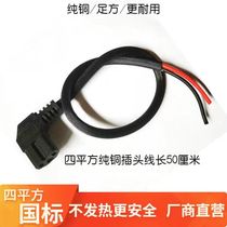 Electric vehicle 4 square meters 6 square meters male plug tricycle special elbow cable type high power power cord