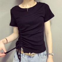 Korean version of the net red 100 hitch a slim t-shirt woman 2022 summer new womens fashion design Sensation Pure Short Sleeve Blouse