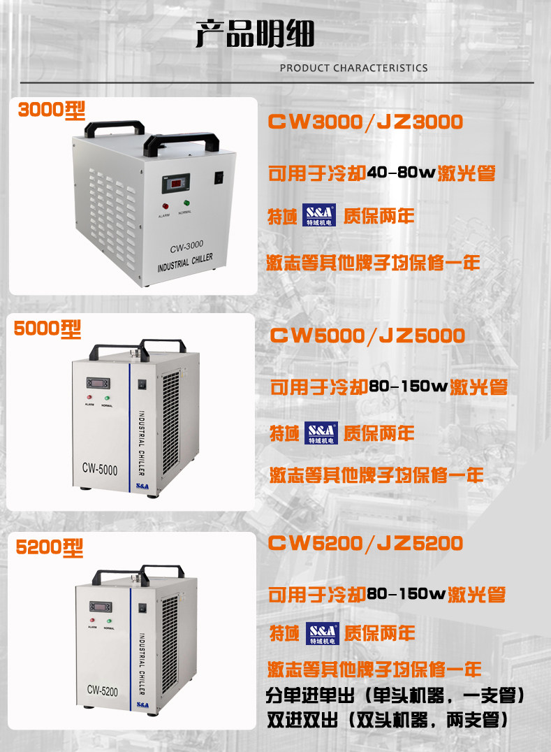 Машина лазерной резки 特域冷水机cw3000waterchillercw5000cw5200雷射机水箱主轴水冷机 Special domains