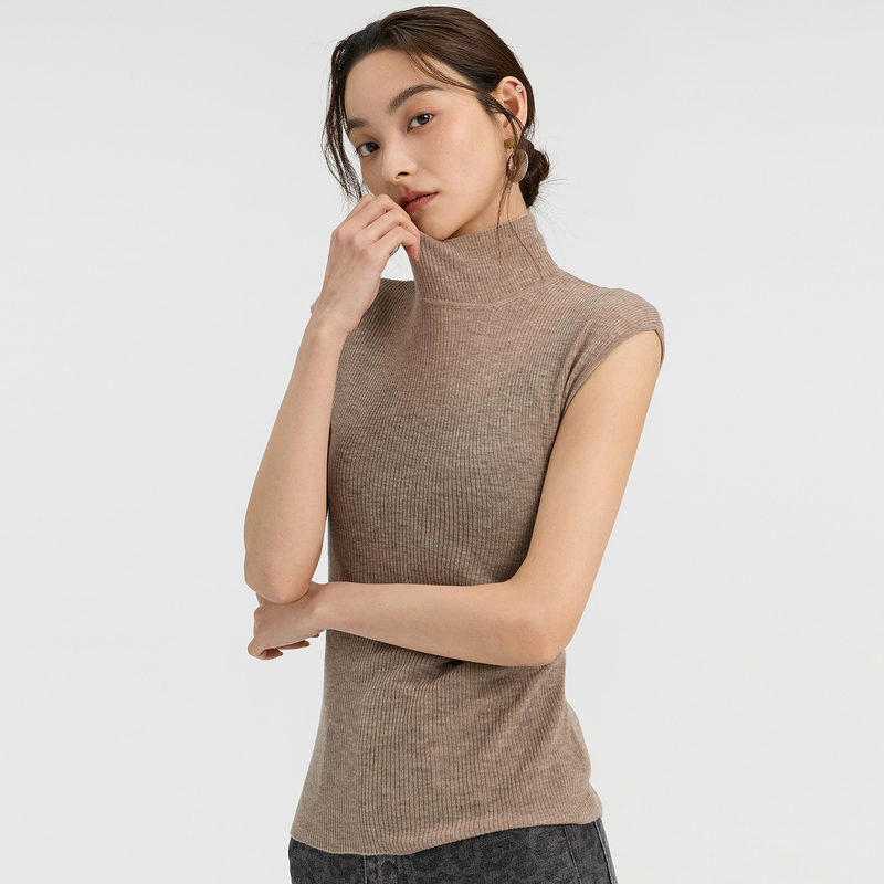 Chensmchen Imported Merino Wool Mercerized Half-High Collar Vest Base Layer for Women Spring Csz10913Jx Chensmchen Imported Merino Wool Mercerized Half-High Collar Vest Base Layer for Women Spring Csz10913Jx