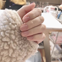 Fake nail patch autumn and winter fresh short square round pure color bright oil ice overdraft nude color wearables meaty nail finish