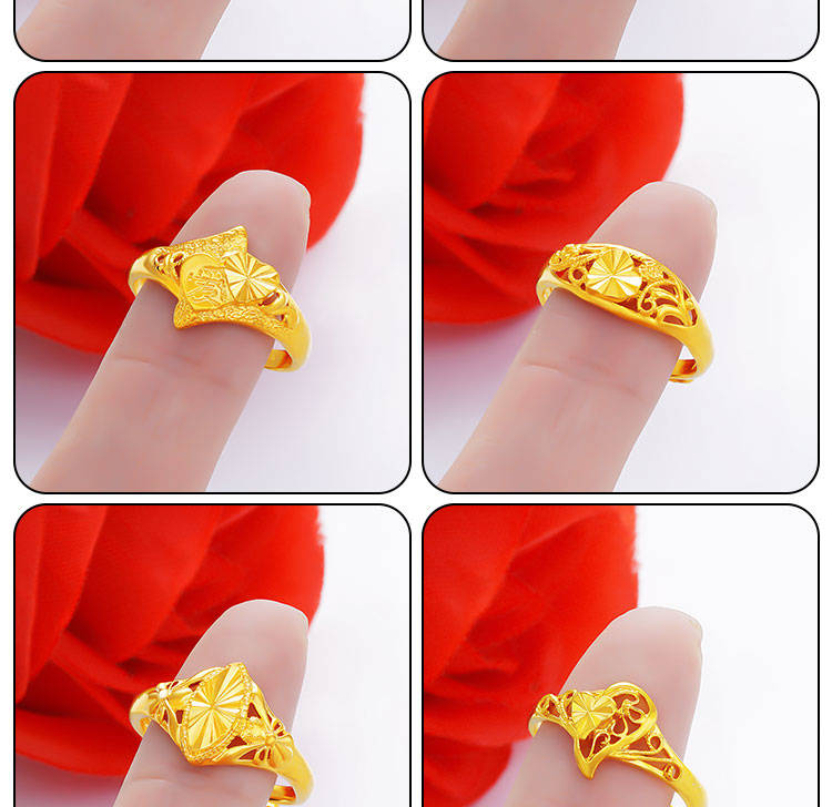 Vòng cát vàng Việt Nam nữ mô phỏng vàng điều chỉnh vòng sống thời trang mạ vàng dài phai nhẫn trang sức nhẫn cặp vàng 18k