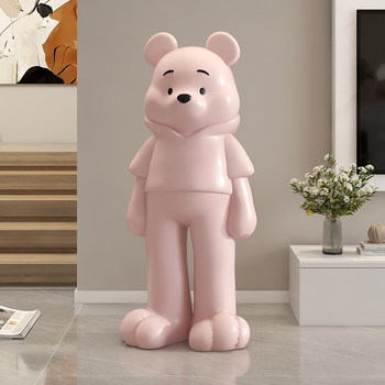 Electroplated violent bear ornaments living room large floor-standing opening gift sofa tv cabinet light luxury decoration