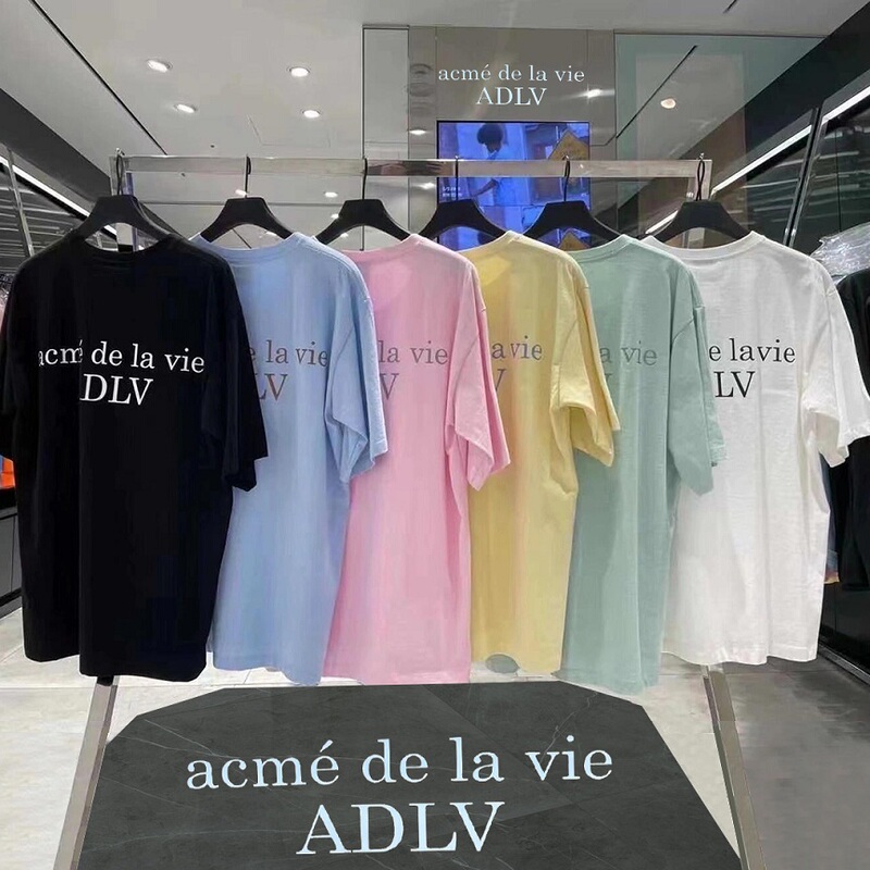 Korean Couple Pure Cotton Short-Sleeve T-Shirt for Men in Macaron Color with Letter Print, Loose and Versatile Trendy Casual Top for Women